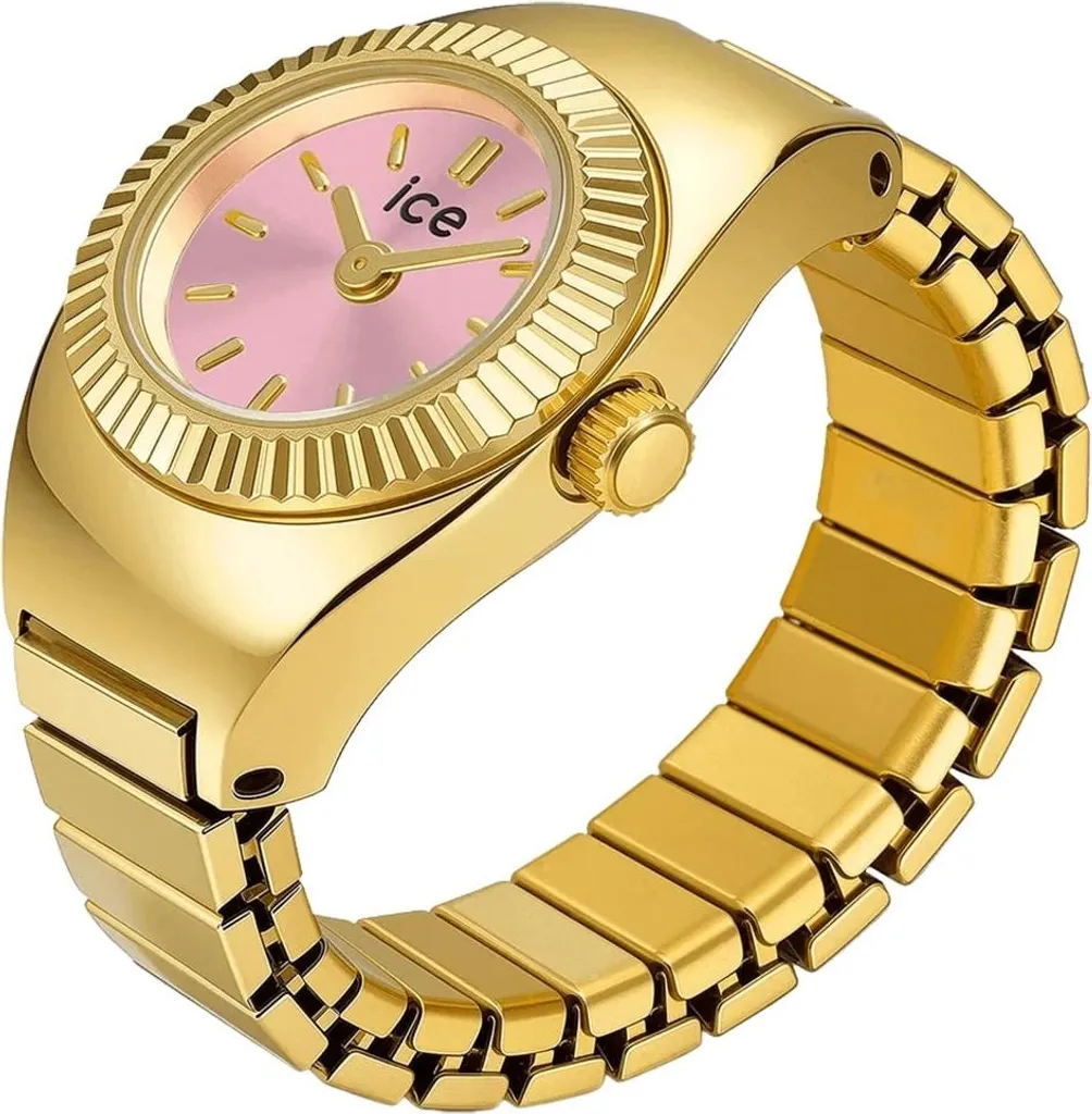 Montre Anneau Ice-Watch Dorée Chouchou avec Cadran Rose et Acier