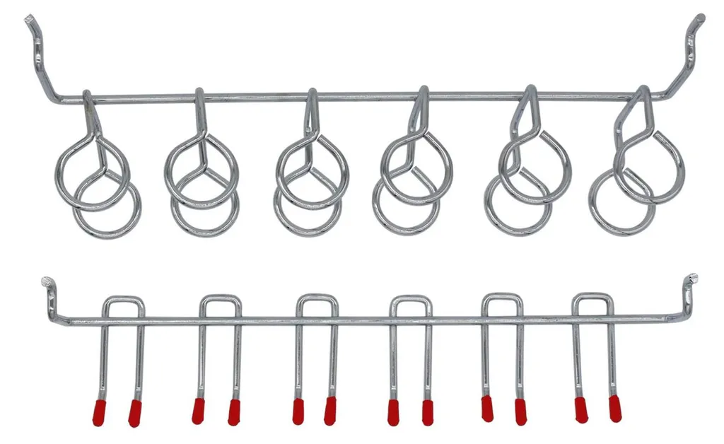 Assortiment de Crochets pour Panneau Perforé Kit de Rangement Mural - 2