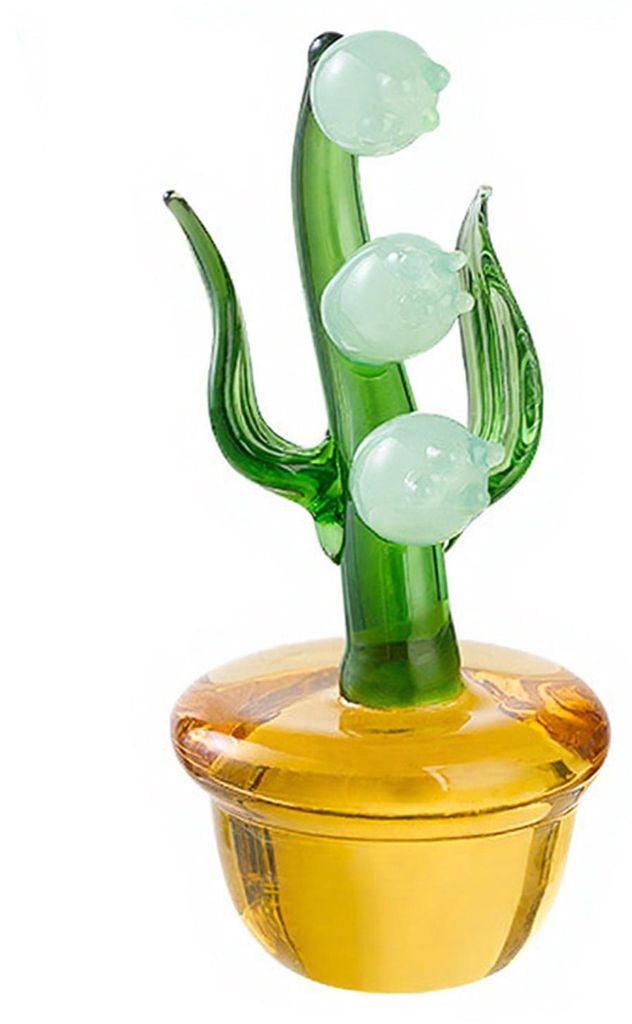 Mini-Glasblumenfigur, transparent, mundgeblasen, künstlicher Kristallblumenstrauß im Topf, für Geburtstag, Muttertag, Hochzeit, Frauen, Mama, B...