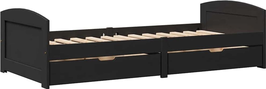 vidaXL Tagesbett mit 2 Schubladen ohne Matratze IRUN Schwarz 90x200cm