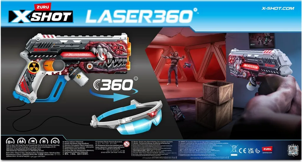 XSHOT Skins Laser 360° ZURU : Pack de 2 Blasters avec Casques Infrarouges - 7