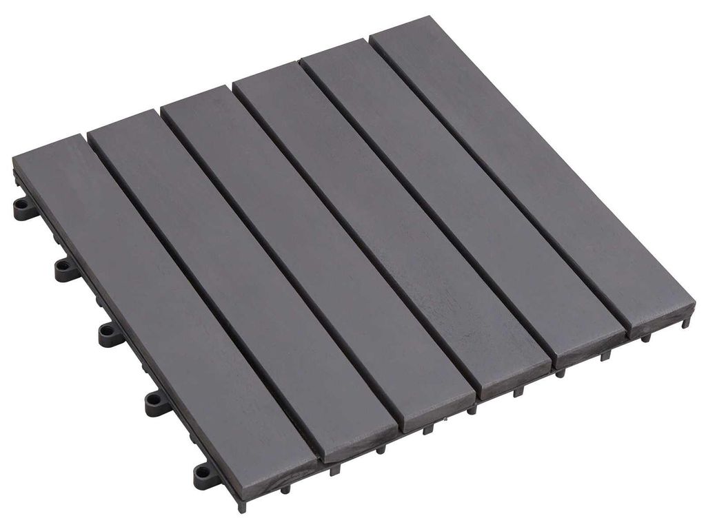 vidaXL Terrassenfliese 20 pcs Grau 30 x 30 cm Akazien-Hartholz