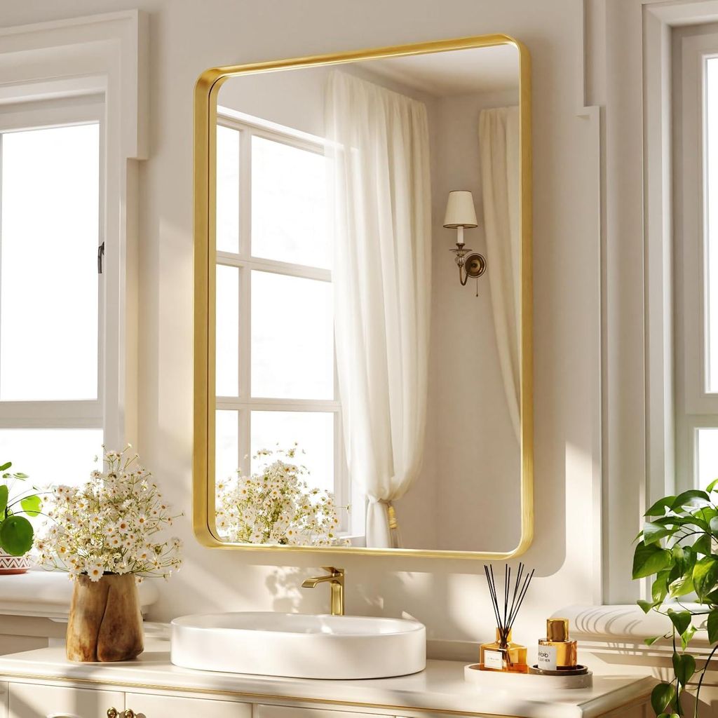 Koonmi Tiefer Rahmen Wandspiegel, 90 x 60 cm Luxus High-End Produktbild 