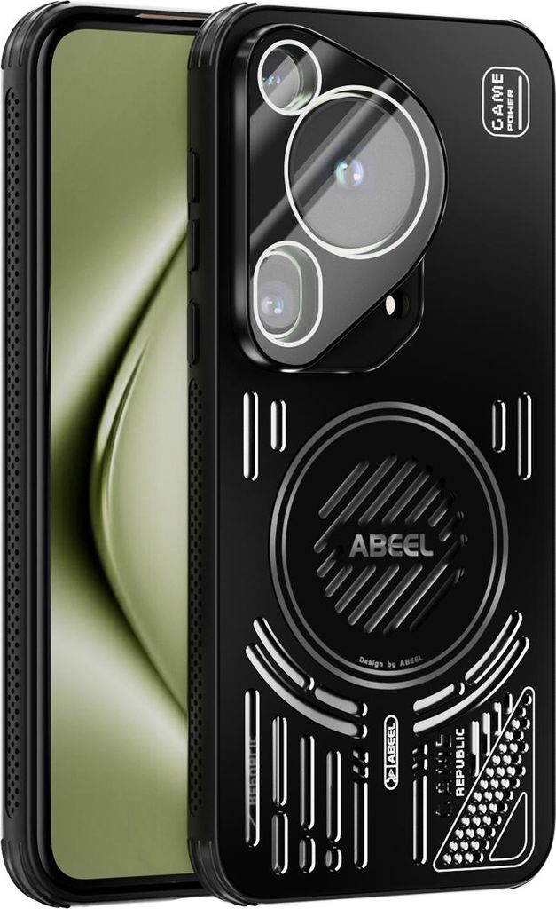 Magnetische Hülle für Huawei Pura 70 Ultra mit Linsenabdeckung, Aluminium Stoßfestes Schutzhülle mit Wärmeableitung Schwarz