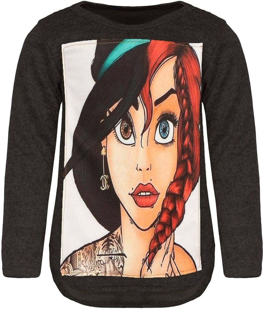 KMISSO Mädchen Pullover mit Motiv Schwarz 116