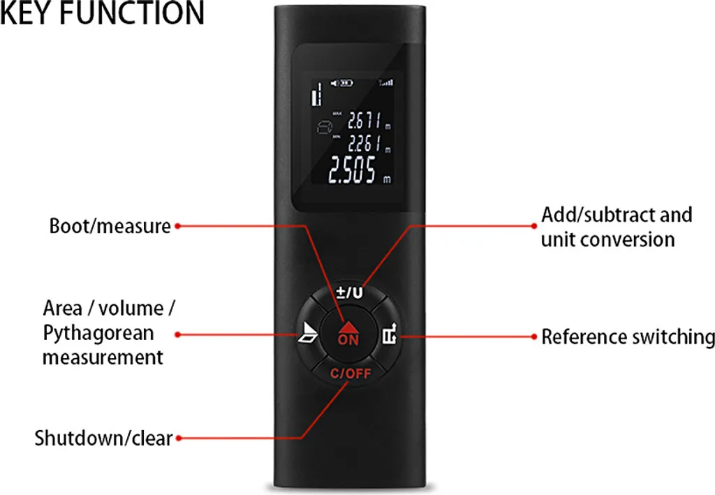 Télémètre Laser 40m USB Intelligent - Mini Mesureur Numérique Précis