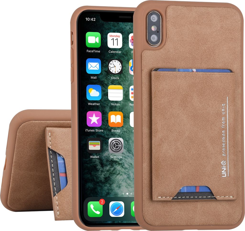 UNIQ Accessory Apple iPhone Xs Max Brown Back cover case - Card holder