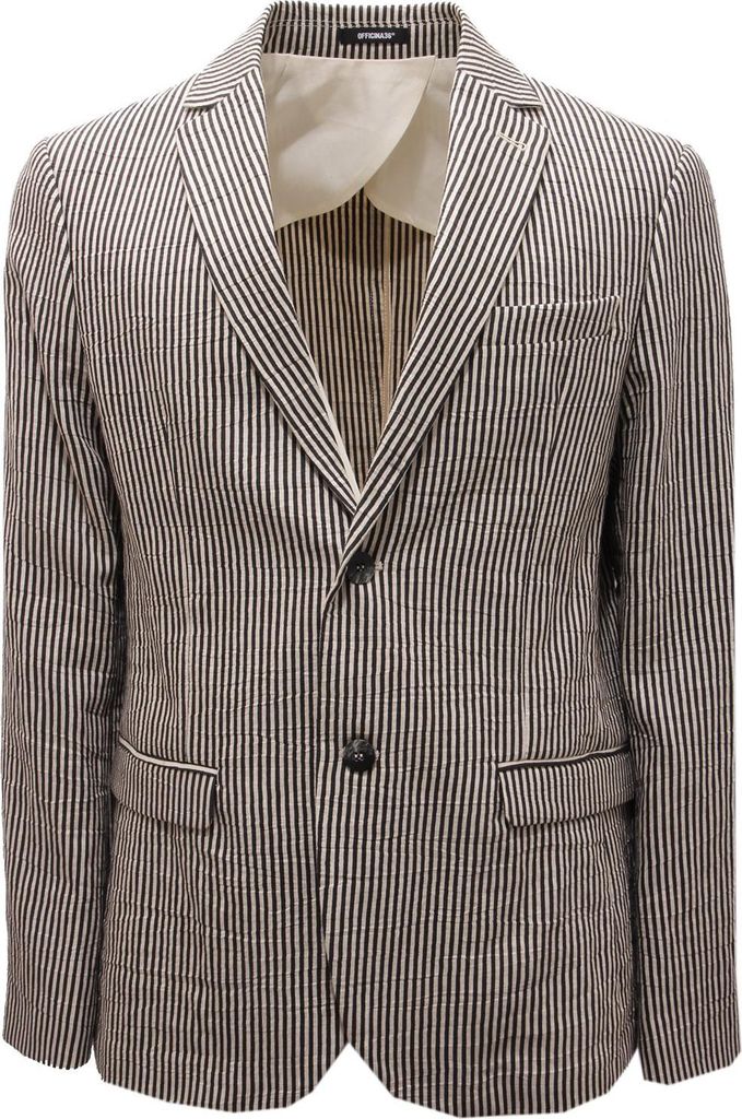 2362AG giacca uomo OFFICINA36 black/white/beige Baumwolle/linen blend jacket man