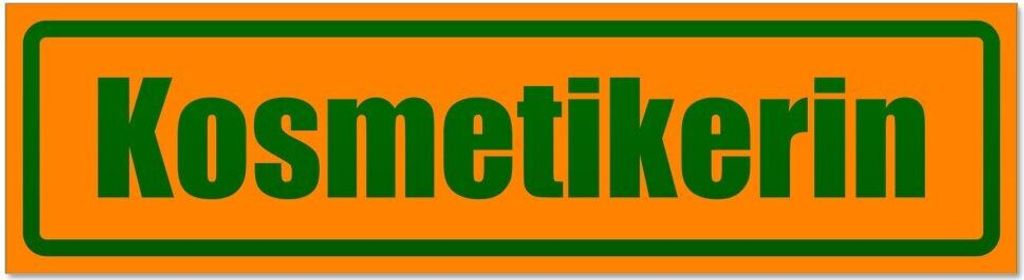 Kiwistar - Autoaufkleber - Orange - Grün - 60 x 16 cm - Kosmetikerin invertiert - Hinweis Aufkleber Sticker für Auto, Kfz, Fahrrad, PKW, LKW