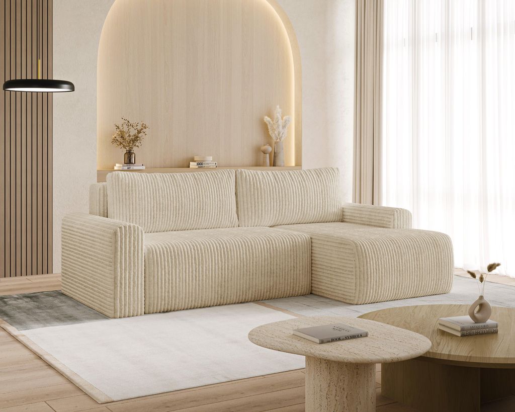 Ecksofa MILO SMALL mit Schlaffunktion und Bettkasten, linke Ecke - TILIA 11