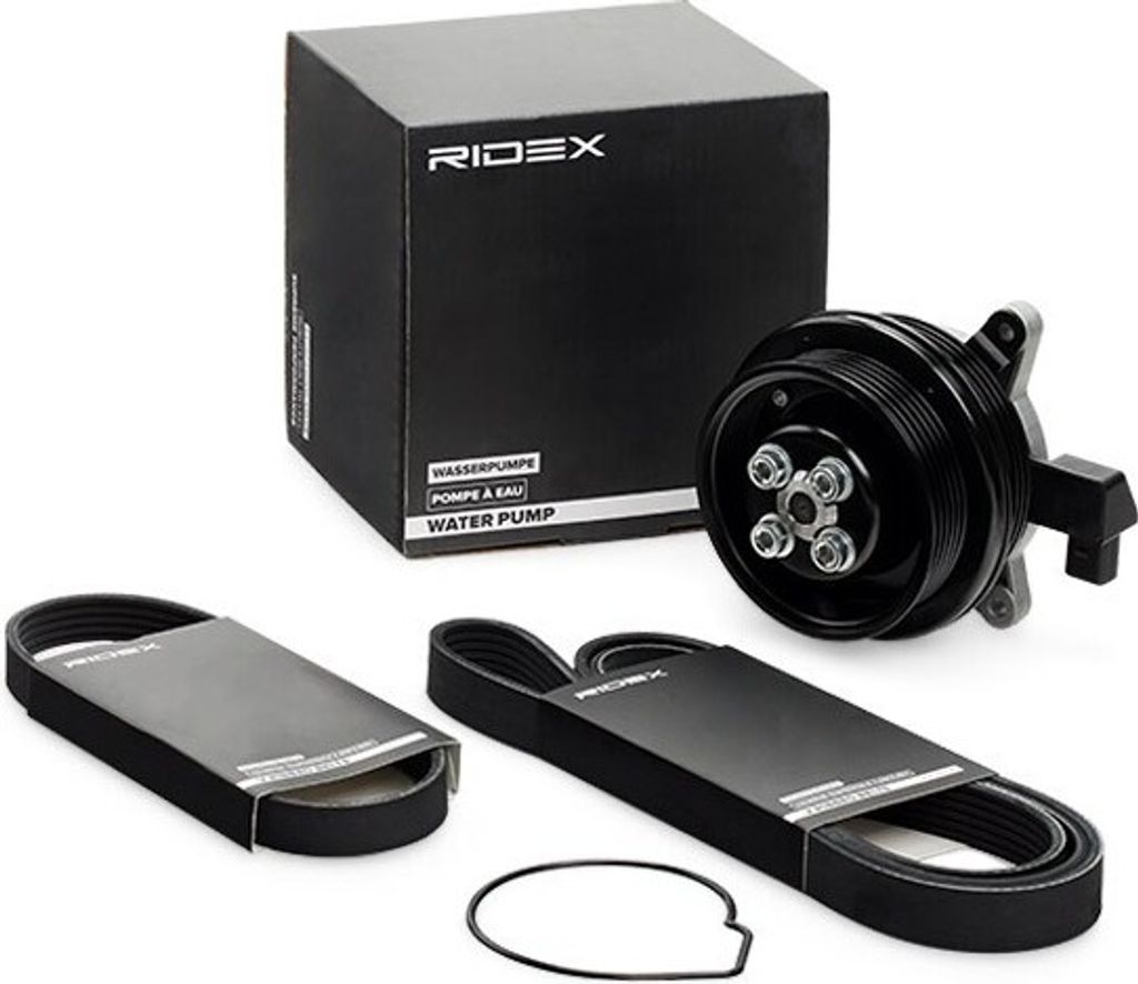 RIDEX 4172P0085 Wasserpumpe + Keilrippenriemensatz für VW GOLF VI (5K1) Golf V Schrägheck (1K1) Polo Schrägheck (6R1, 6C1) TOURAN (1T1, 1T2) TIGUAN