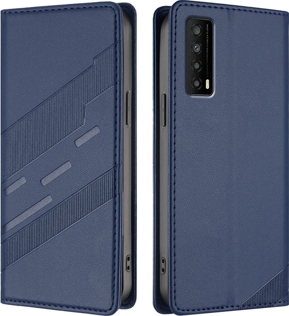 Hülle für TCL Stylus 5G, Kunstleder Brieftaschen Handyhülle mit Kartenfach und Standfunktion Blau
