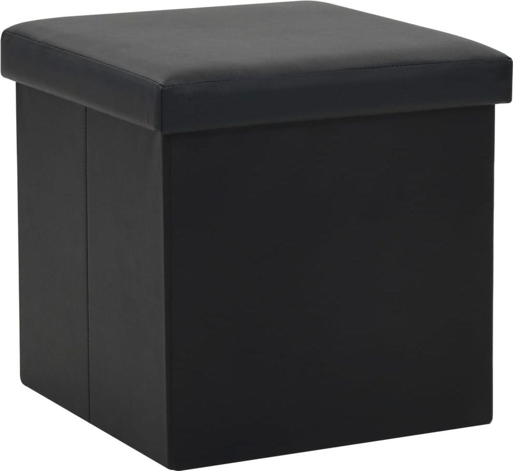 vidaXL Hocker mit Stauraum 2 Stk. Schwarz Kunstleder Produktbild 