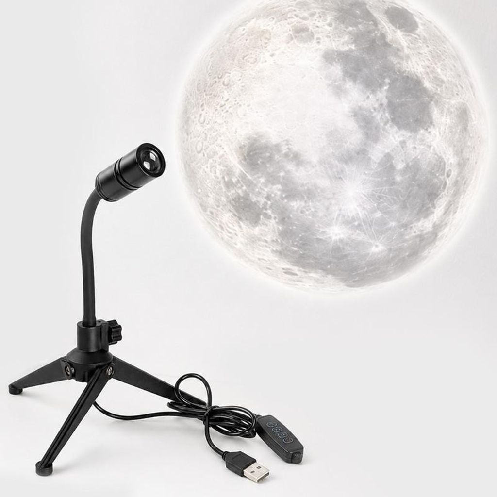 Mond Projektor Nachtlicht, 3 Farben & dimmbar, 360° Produktbild 