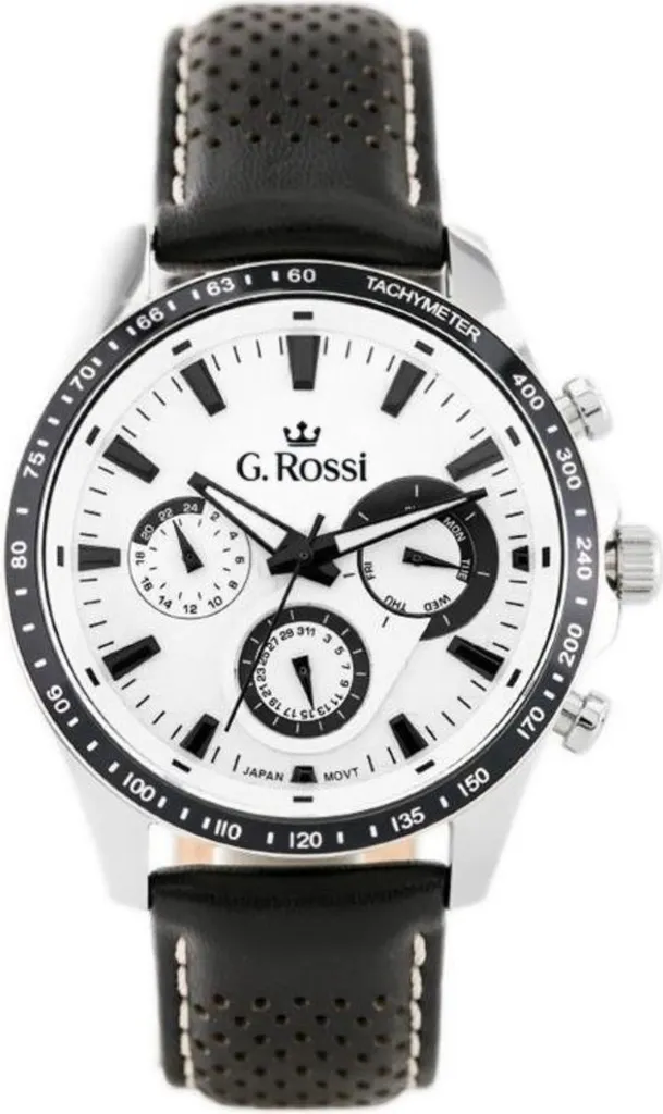 Montre Analogique G. Rossi S523A avec Bracelet en Acier Maillé Argenté
