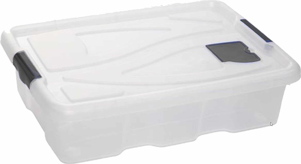 Hega Hogar Aufbewahrungsbox - transparent/blau - 28 Liter - 62 cm