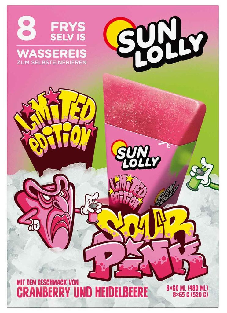 Sun Lolly Wassereis Sour Pink 8er Produktbild 