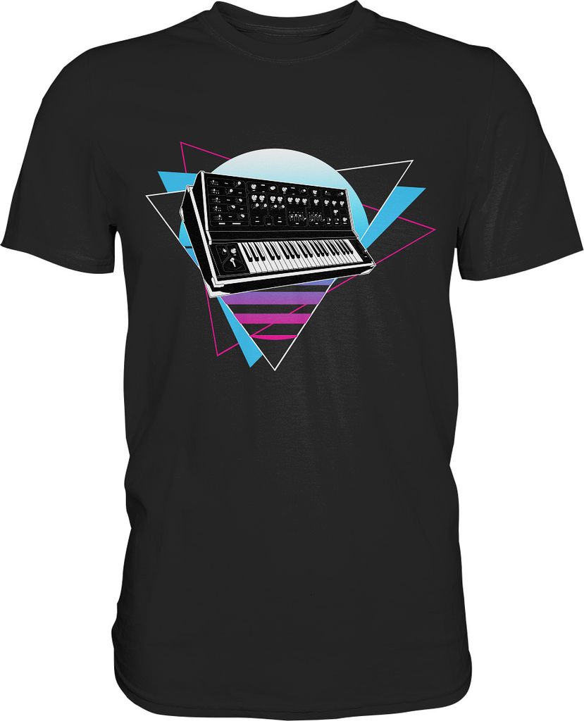 Modularer Synthesizer Analog Vaporwave Techno T-Shirt – Produktbild 