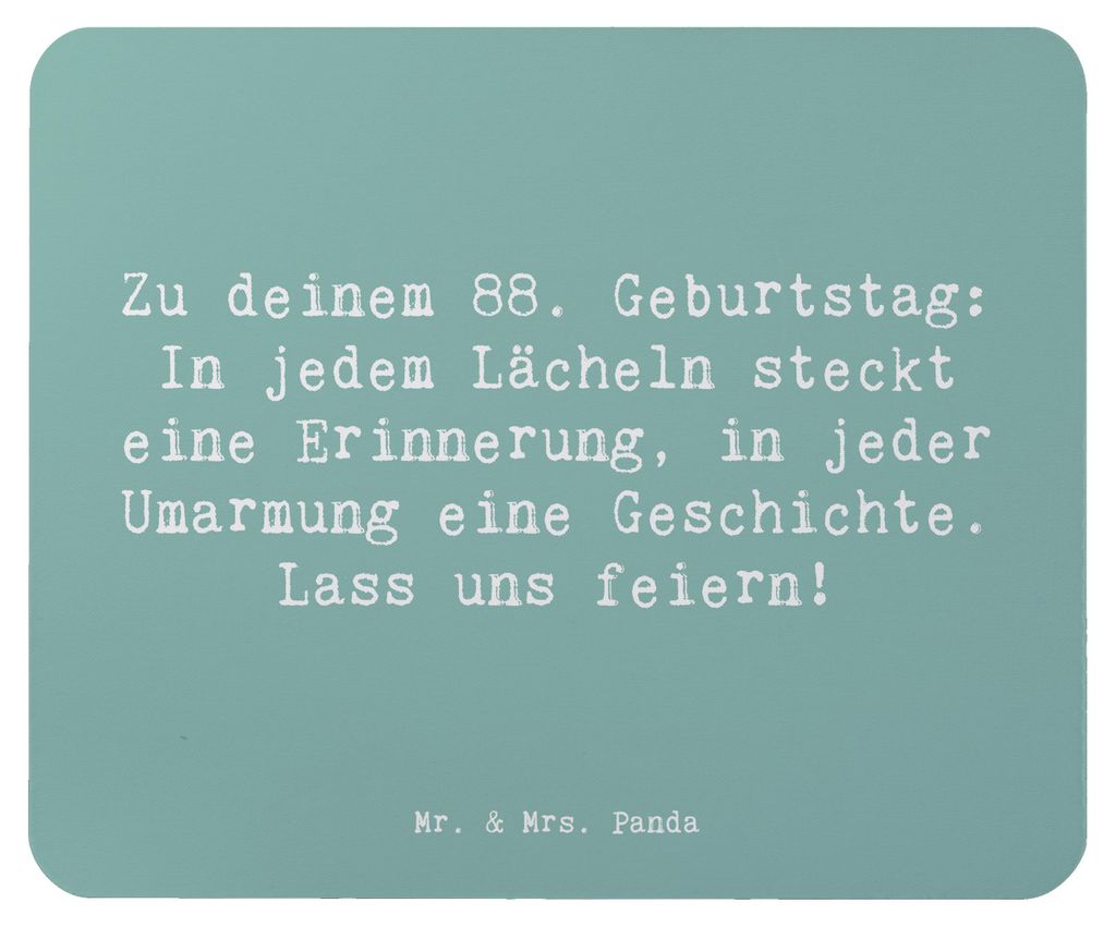 Mr. & Mrs. Panda Mouse Pad Spruch 88 Geburtstag - Meeresbrise - Geschenk, Herzlichen Glückwunsch, Mauspad, Geburtstagsevent, Happy Birthday, spezi...