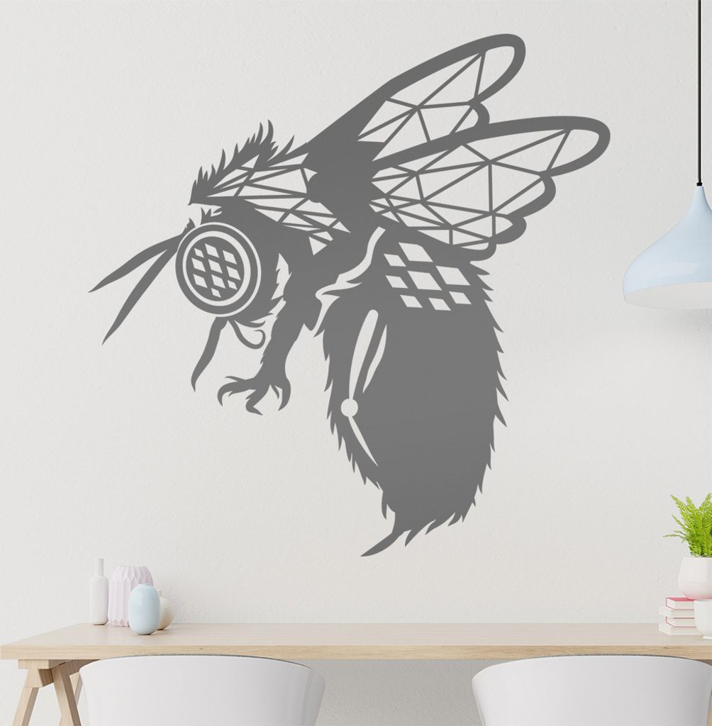 Biene Polygon Hummel Wandtattoo Wandaufkleber Wall Sticker - Dekoration, Küche, Wohnzimmer, Schlafzimmer, Badezimmer