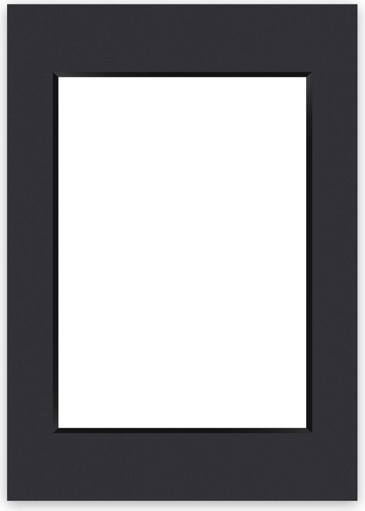 nielsen Conservation Passepartout 1,5 mm, Außenformat 59,4x84,1 cm (DIN A1) für Bilder DIN A2, Schwarz glatt
