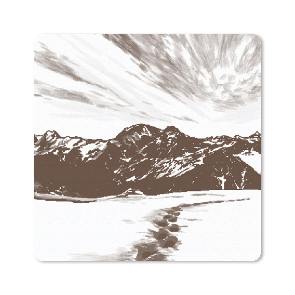 MuchoWow Mauspad Mousepad Berg - Meer - Strand 20x20 cm - Mousepads - Maus Mat - Pad - Mausunterlage - Desk Mat - Bureauartikeln