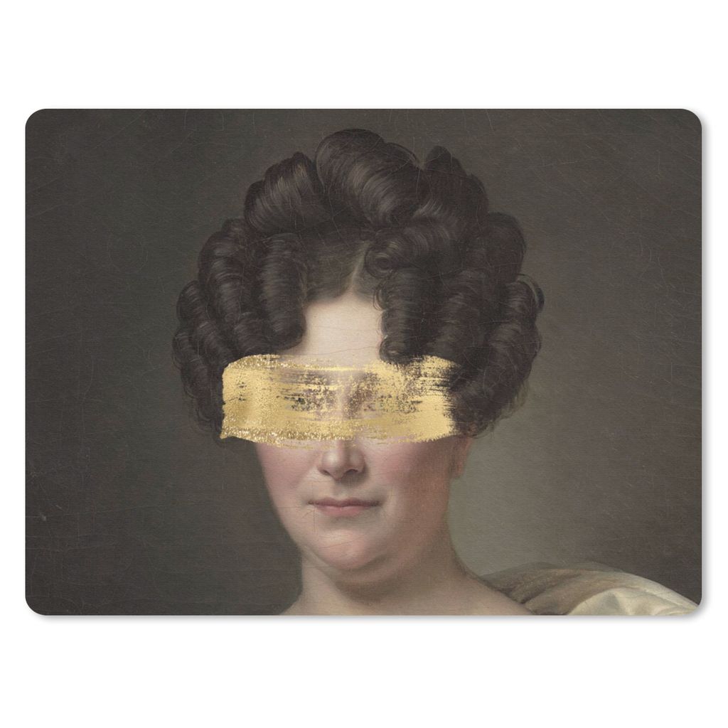 MuchoWow Mauspad Mousepad Johanna Henriëtte Engelen - Dubois Drahonet - Gold 23x19 cm - Mousepads - Maus Mat - Pad - Mausunterlage - Schreibtisc...