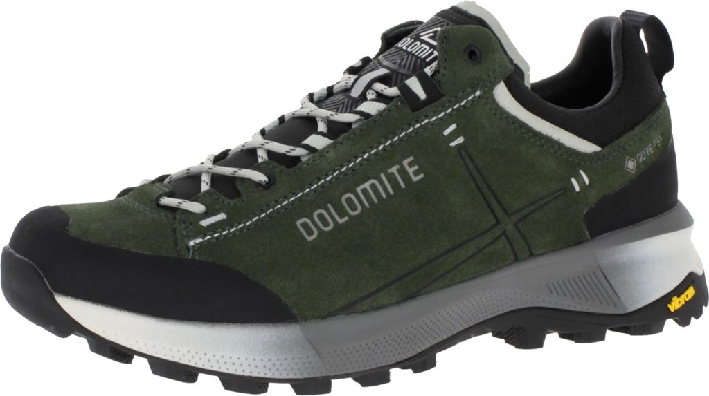 Dolomite Vernale Hike Low GTX wasserdichte und stabile Herren Wanderhalbschuhe mit Goretex Membrane und griffiger Vibramsohle Olive Green EU 40,7