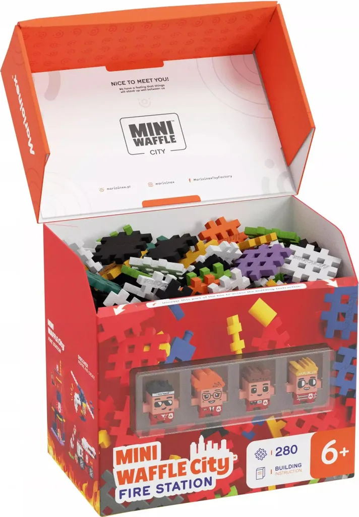 Jeu de Construction Caserne de Pompiers en Mini Waffle Souples 280 pcs - 12