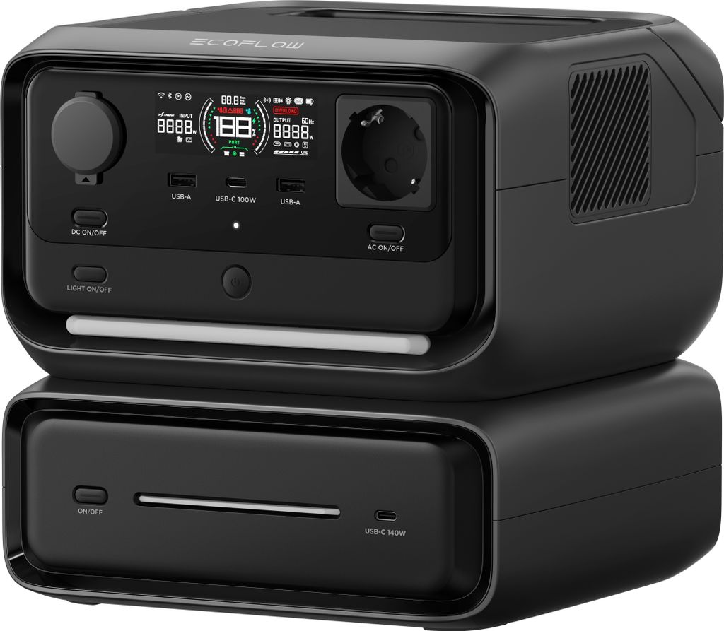 EcoFlow River 3 Max 572 Wh tragbare Ladestation, WLAN und Bluetooth, LifePO4-Akku, IP54, AC: 650 W