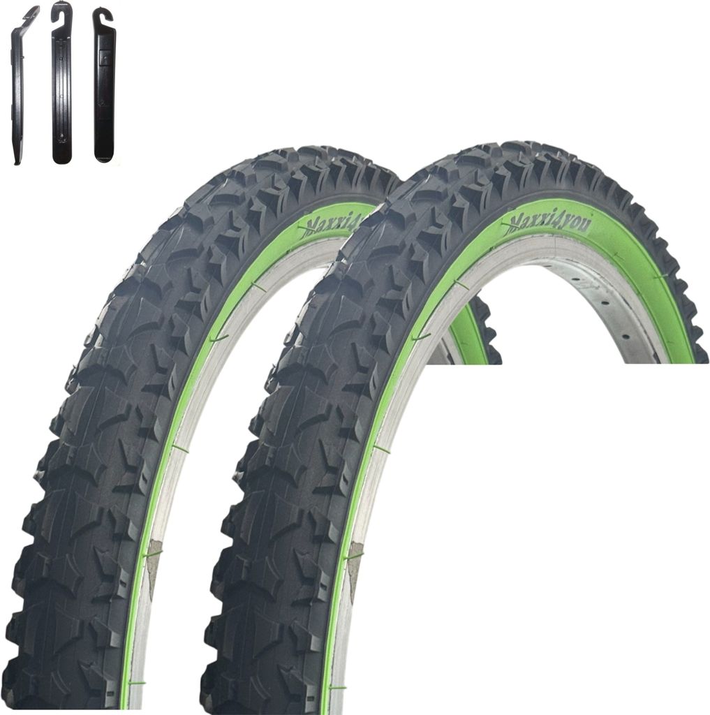 2 x maxxi4you HY-A109 Fahrradreifen Schwarz/Grün 54-507 (24 Produktbild 