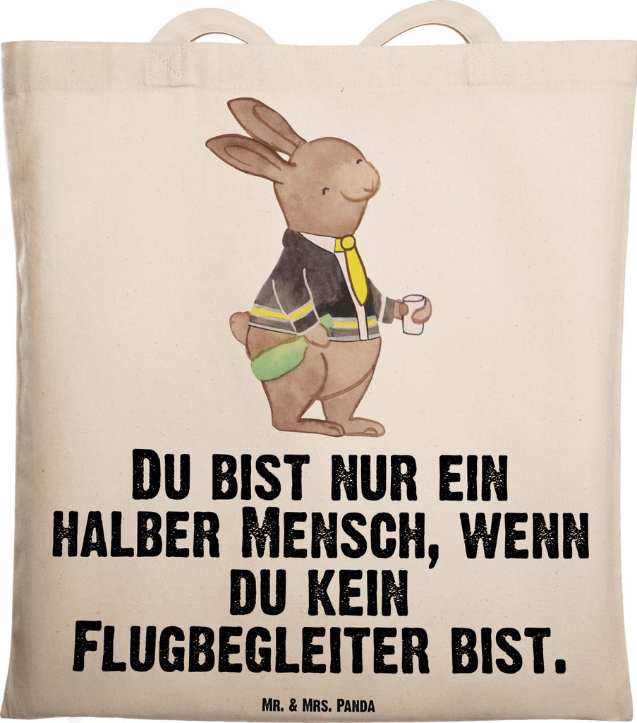 Mr. & Mrs. Panda dokumententasche Flugbegleiter Herz - Transparent - Geschenk, Steward, Witzig, Tasche, Spruch, Laptoptasche, Einkaufstasche, Schul...