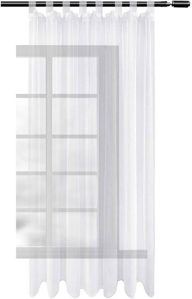 Gardinen mit Schlaufen Stores Vorhänge Wohnzimmer Fenstergardine Schals Modern 