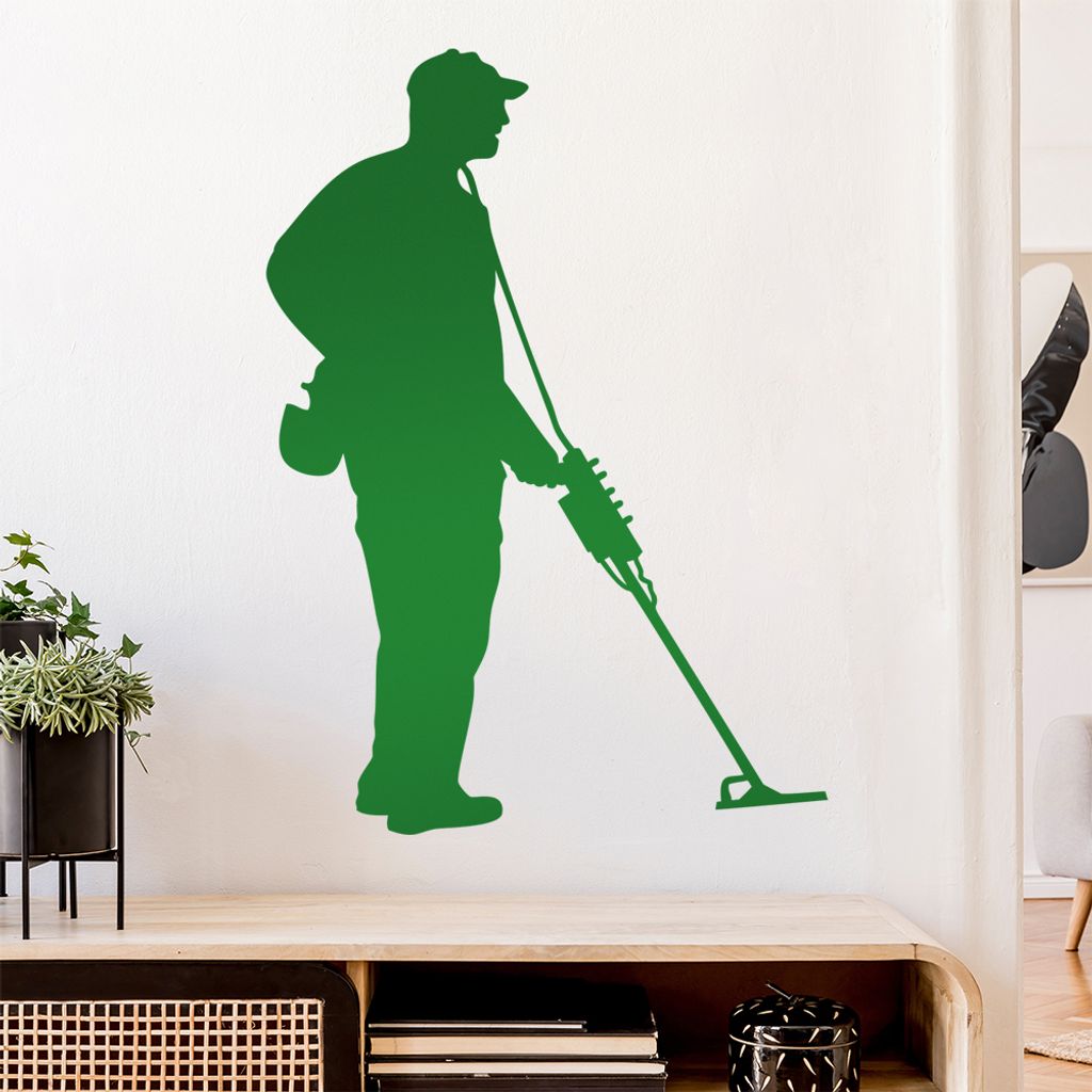 Metalldetektor Schatzsuche Wandtattoo Wandaufkleber Wall Sticker - Dekoration, Küche, Wohnzimmer, Schlafzimmer, Badezimmer