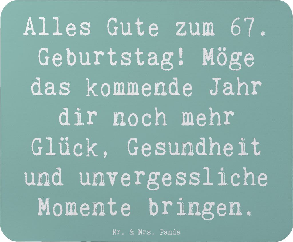 Mr. & Mrs. Panda Mauspad Spruch 67. Geburtstag - Meeresbrise - Geschenk, Happy Birthday, Mouse Pad, mausteppich, laptop, Jubilar, besonderes, unver...