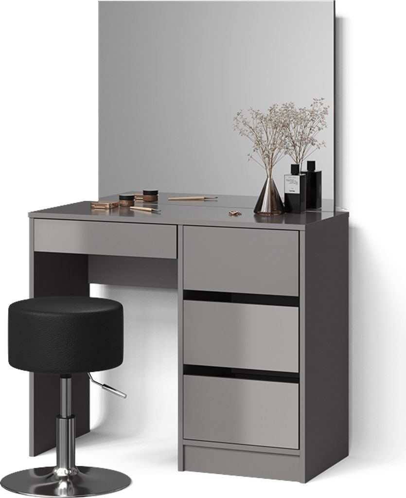 Schminktisch-Set Livinity Imola Grau 90 cm mit Hocker, Model 52427