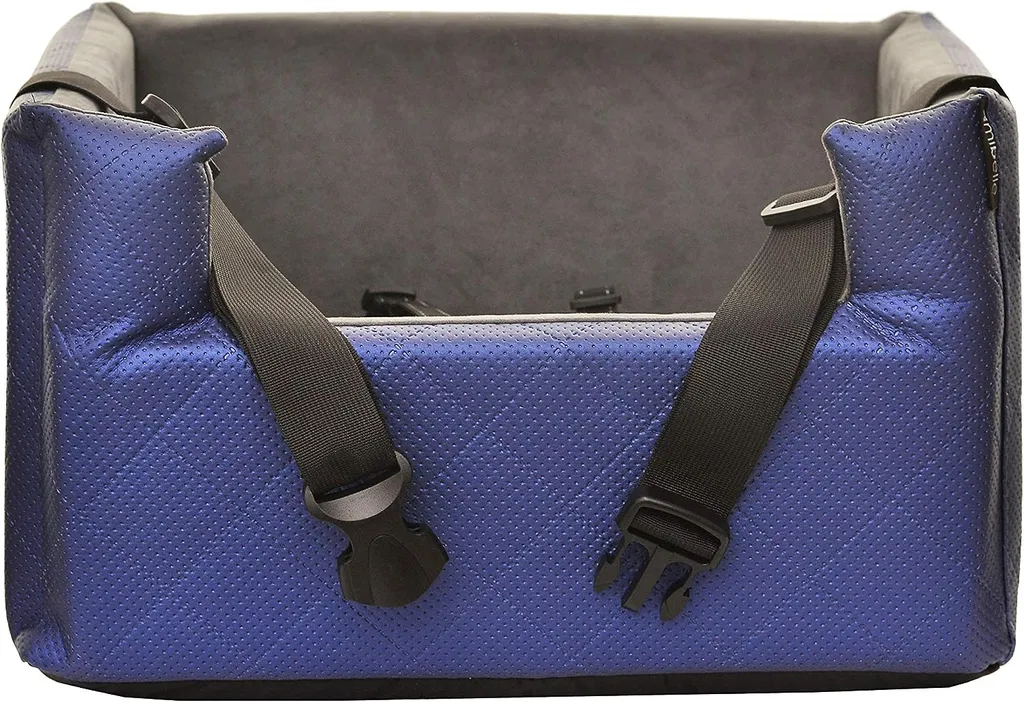 Siège chien voiture anti-stress - Lux BLUE Metallic M sécurisé et stable