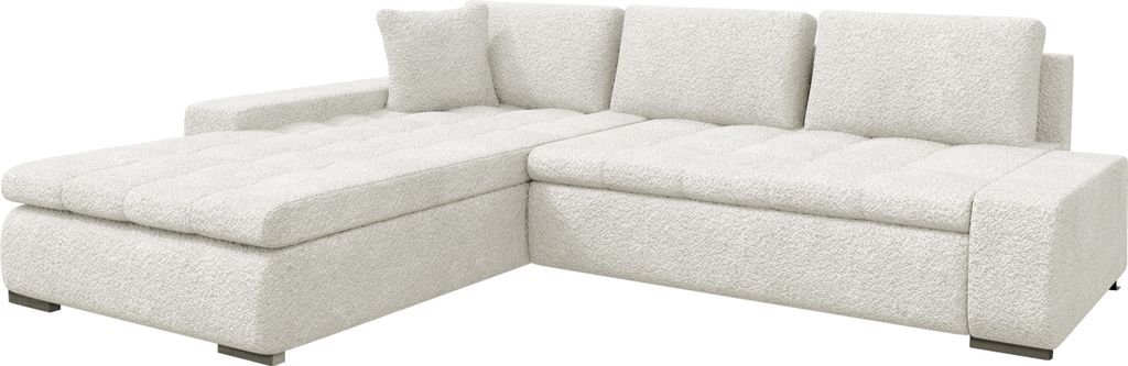 MIRJAN24 Ecksofa Orkan, Elegante Polsterecke, Schlaffunktion und Bettkasten, Eckcouch vom Hersteller (Farbe: Coral 70)