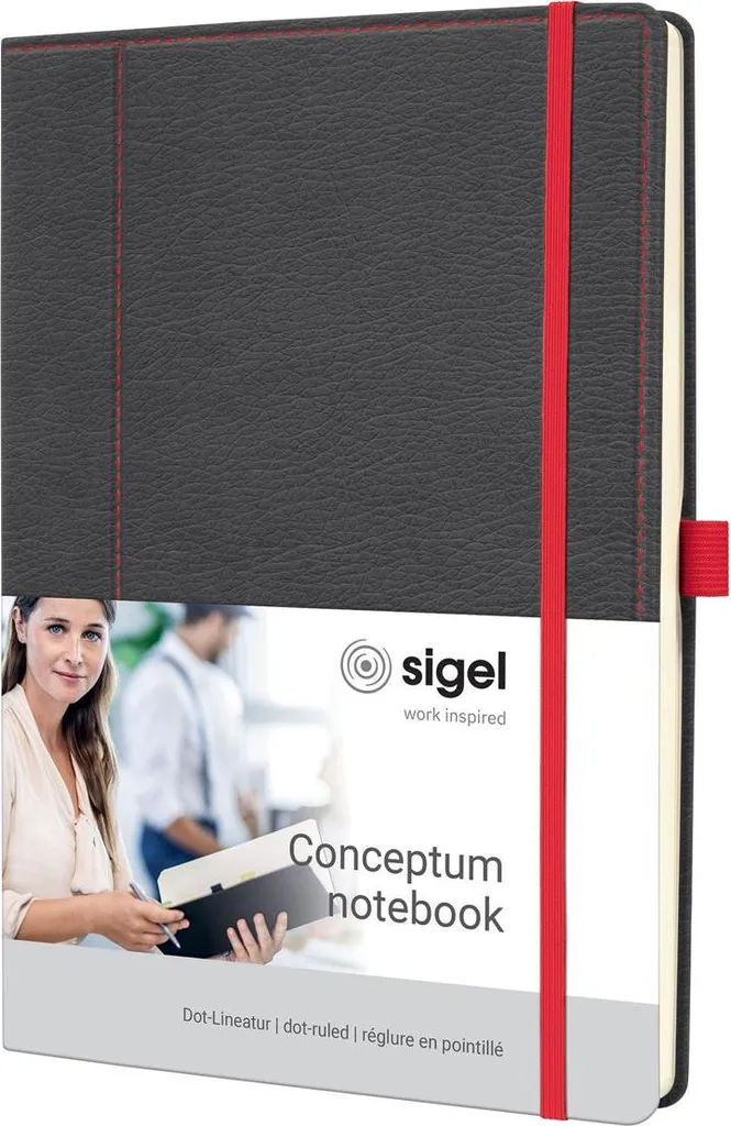 Regalo Elegante: Taccuino Sigel CO694 Conceptum A4 Grigio-Rosso