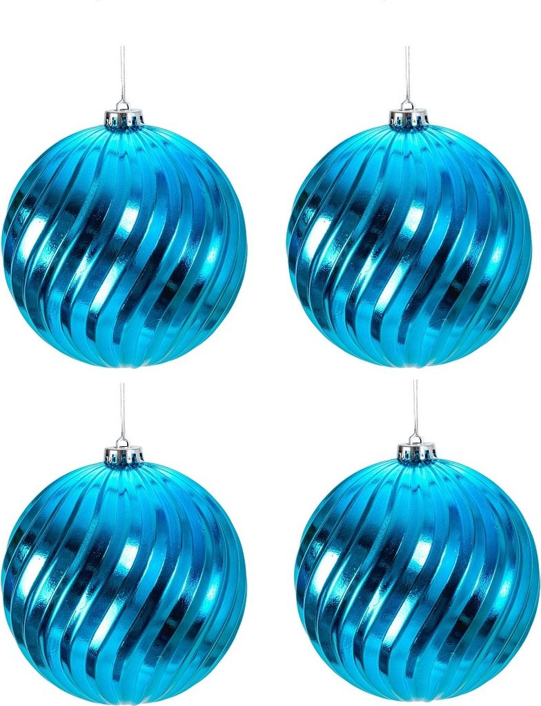 4 Stück Große Weihnachtskugel Türkis Ø 15 cm Dekokugel zum Produktbild 