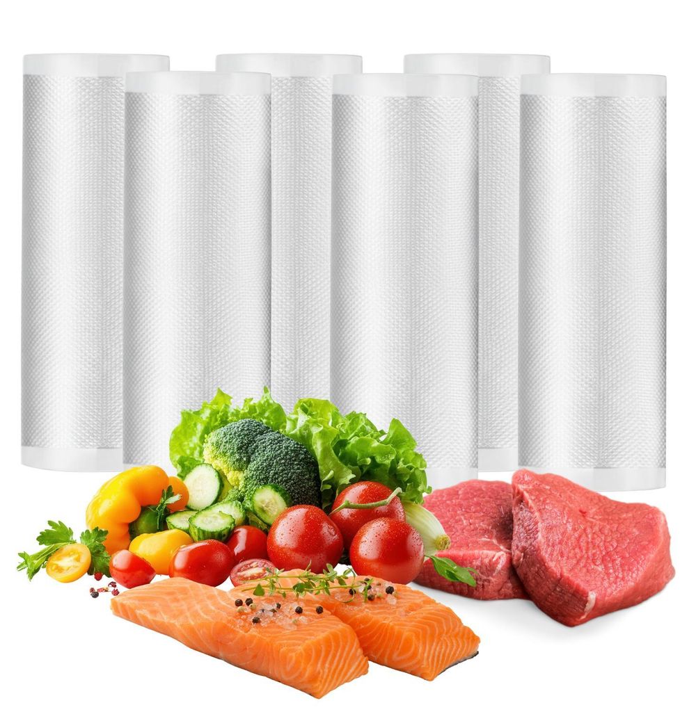 Vakuumierfolien Rollen 28 cm x 6 m Strukturfolie für Vakuumierer 6 Rollen 36 m BPA frei