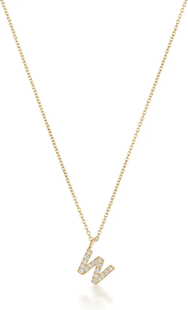 Idée Cadeau Bijou : Collier Initiale Diamant et Or 18K pour Anniversaire