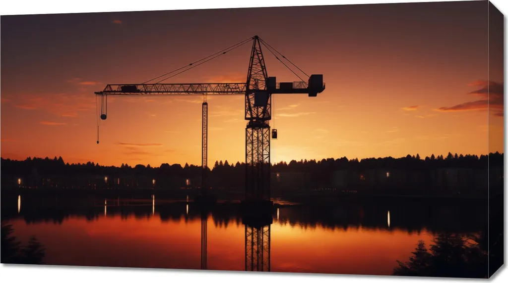 Offerta Quadro 90x50 Tramonto sul Gru - Tela Canvas Alta Qualità