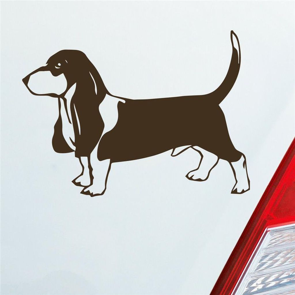 Auto Aufkleber Beagle Hund Dog Animal Tier Car 12x7,5 cm Braun Sticker Heckscheibenaufkleber