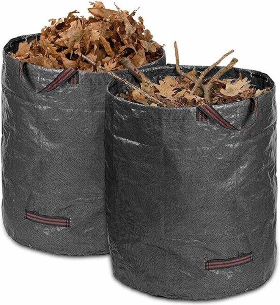 Gartenabfallbeutel, 272 Liter, groß, 2 Stück, für Laub, Rasen, Hecke