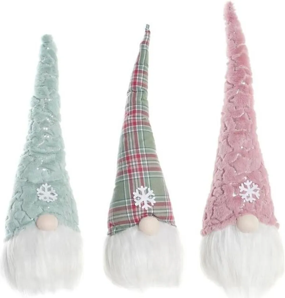 Nain de décoration haut 54 cm en polyester résistant lot de 3 modèles