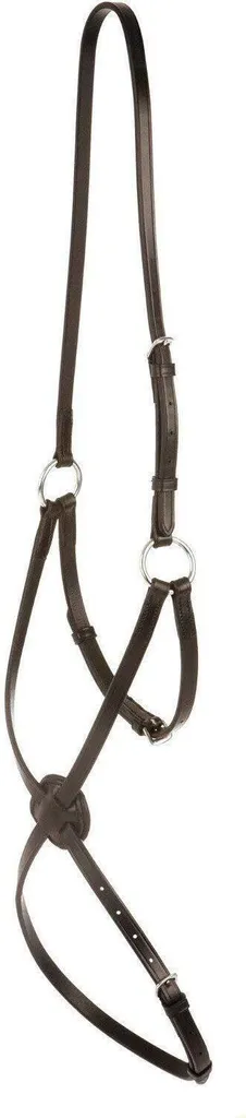 Muserolle Croisée Grackle IV en Cuir Marron pour Cheval de Sport WB1025