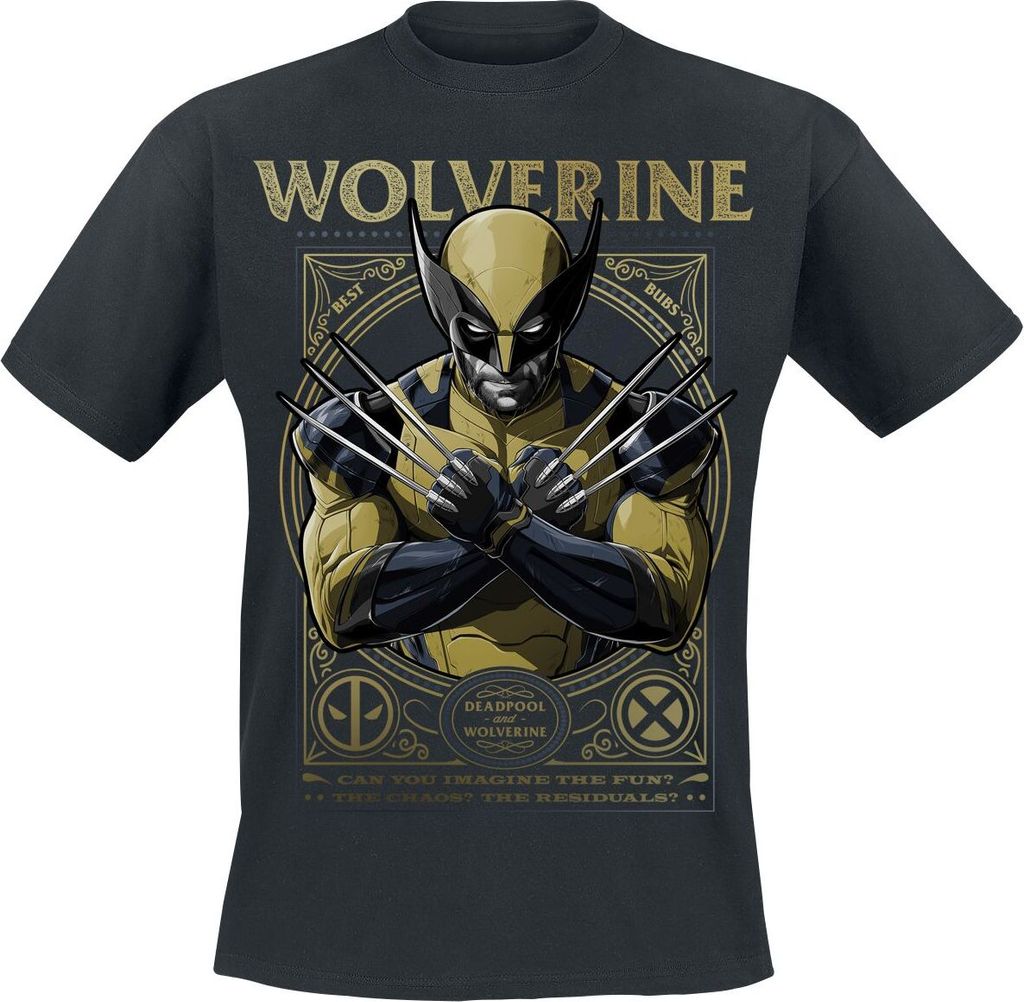 Deadpool T-Shirt Herren 3 - Wolverine schwarz S