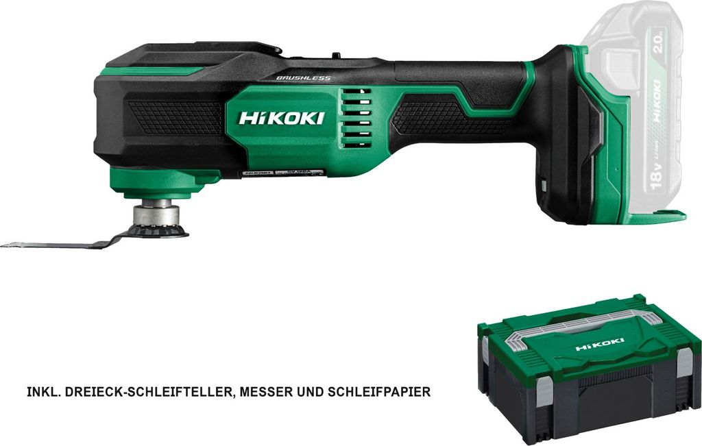 HiKOKI Akku-Multitool 18 V Brushless, OIS-/Starlock-Interface-Pad, incl. Zubehör, Koffer