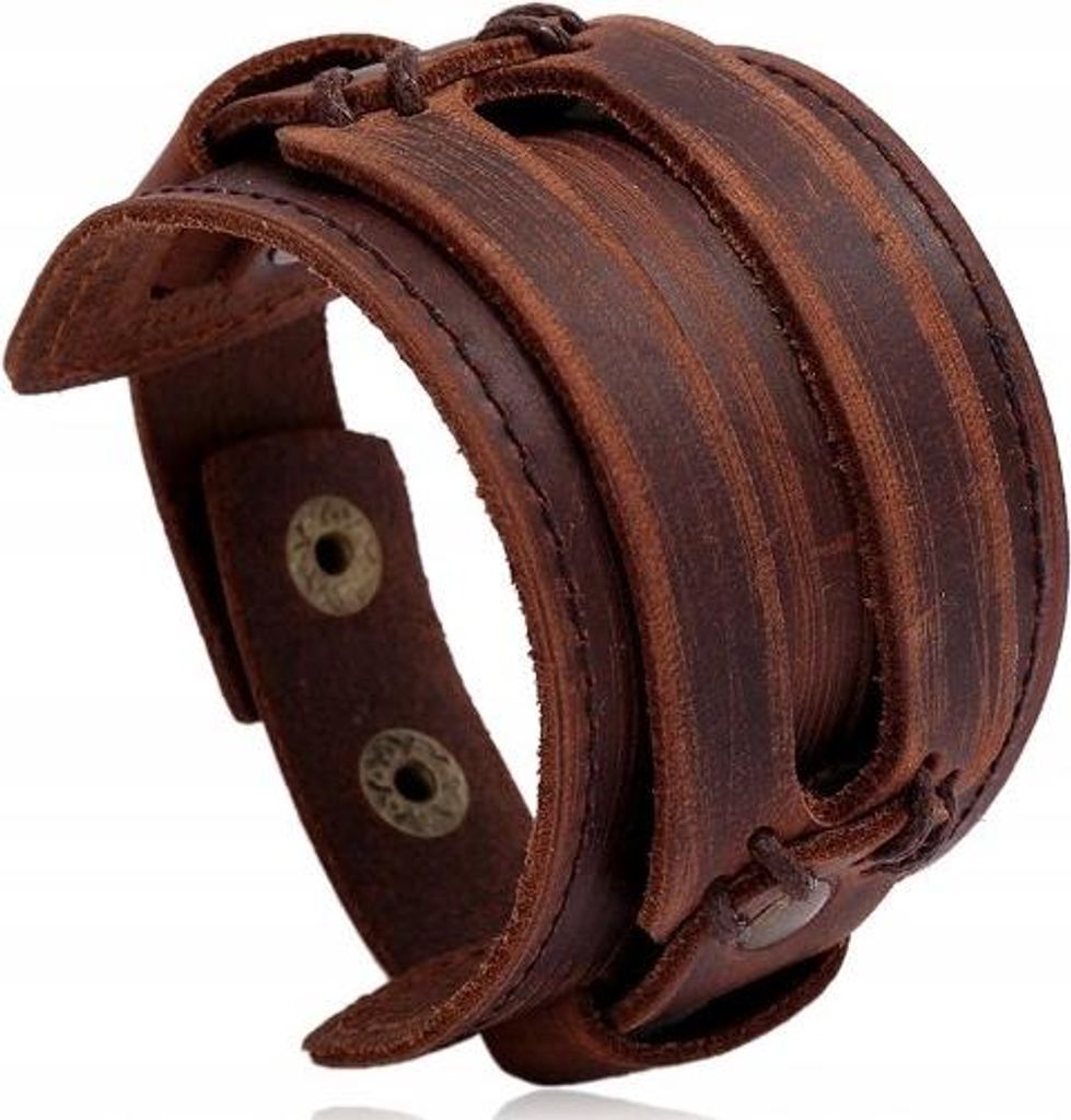 Breites, braunes Retro-Lederarmband